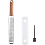 Lemon Zester & Cheese Grater Combo - Stainless Steel Grater for Parmesan, Wood Handle, Garlic, Ginger, Chocolate & Fruits - Perfect for Baking, Cooking & Garnishing