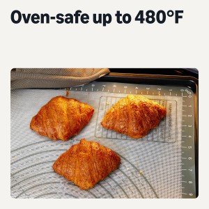 Amazon Basics Nonstick Silicone Pastry Baking Mat with Measurements, BPA-Free, Oven-Safe, Extra Large 20 x 28 in