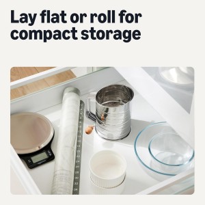 Amazon Basics Nonstick Silicone Pastry Baking Mat with Measurements, BPA-Free, Oven-Safe, Extra Large 20 x 28 in