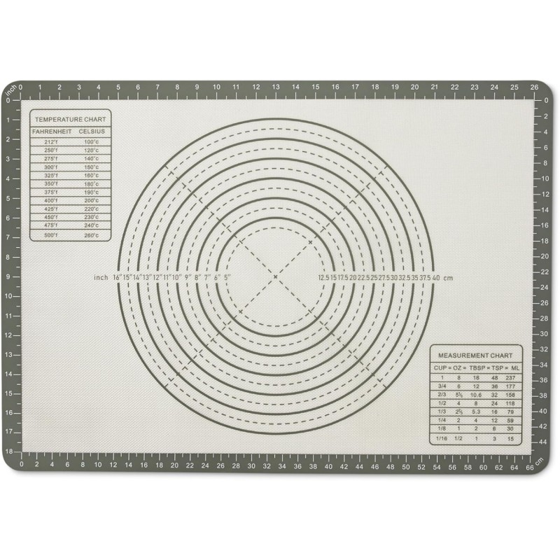Amazon Basics Nonstick Silicone Pastry Baking Mat with Measurements, BPA-Free, Oven-Safe, Extra Large 20 x 28 in