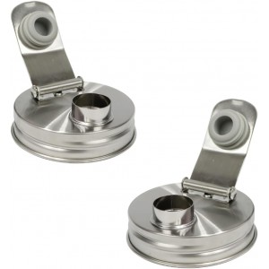 Mason Jar Pour Spout Lid Stainless Steel,Pour Spout Flip Cap Lids for Mason Jars,No Rust Leaking Proof for Home Brewing Fruit Fermenting Drinks Airtight(2PCS) (Regular Mouth)