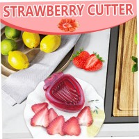 Strawberry Slicer 2Pcs Strawberry Cutter Shaped Egg Slicer Easy to Use Fruit Stainless Steel Blade Kitchen Gadget Set for Spam Banana