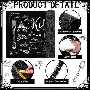 Bencailor Sets of 2 Farmhouse Kitchen Rugs and Mats Non Slip Kitchen Rugs Washable Black Door Mats for Winter Home Floor Bathroom Cabin Farmhouse Decor, 29 x 17 inch and 47 x 17 inch