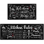 Bencailor Sets of 2 Farmhouse Kitchen Rugs and Mats Non Slip Kitchen Rugs Washable Black Door Mats for Winter Home Floor Bathroom Cabin Farmhouse Decor, 29 x 17 inch and 47 x 17 inch