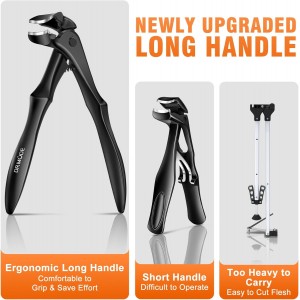 DRMODE Toenail Clippers for Thick Toenails for Seniors, Upgraded Long Handled Angled Head Toe Nail Clippers for Men Thick Nails with Wide Opening, Large Finger Nail Clippers Adult with Catcher