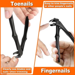 DRMODE Toenail Clippers for Thick Toenails for Seniors, Upgraded Long Handled Angled Head Toe Nail Clippers for Men Thick Nails with Wide Opening, Large Finger Nail Clippers Adult with Catcher