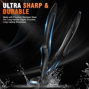 DRMODE Toenail Clippers for Thick Toenails for Seniors, Upgraded Long Handled Angled Head Toe Nail Clippers for Men Thick Nails with Wide Opening, Large Finger Nail Clippers Adult with Catcher