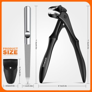 DRMODE Toenail Clippers for Thick Toenails for Seniors, Upgraded Long Handled Angled Head Toe Nail Clippers for Men Thick Nails with Wide Opening, Large Finger Nail Clippers Adult with Catcher