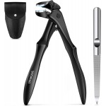 DRMODE Toenail Clippers for Thick Toenails for Seniors, Upgraded Long Handled Angled Head Toe Nail Clippers for Men Thick Nails with Wide Opening, Large Finger Nail Clippers Adult with Catcher