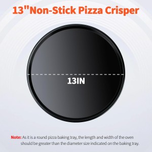 Round Pizza Pan for Oven,13 Inch Pizza Pan Compatible with Breville Smart Oven BOV800PP BOV800XL, Non-Stick Round Baking Pan Replacement for Breville Smart Oven Air Fryer Pro Accessories, Black