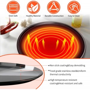 Round Pizza Pan for Oven,13 Inch Pizza Pan Compatible with Breville Smart Oven BOV800PP BOV800XL, Non-Stick Round Baking Pan Replacement for Breville Smart Oven Air Fryer Pro Accessories, Black