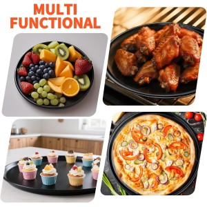 Round Pizza Pan for Oven,13 Inch Pizza Pan Compatible with Breville Smart Oven BOV800PP BOV800XL, Non-Stick Round Baking Pan Replacement for Breville Smart Oven Air Fryer Pro Accessories, Black