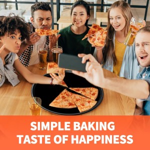 Round Pizza Pan for Oven,13 Inch Pizza Pan Compatible with Breville Smart Oven BOV800PP BOV800XL, Non-Stick Round Baking Pan Replacement for Breville Smart Oven Air Fryer Pro Accessories, Black