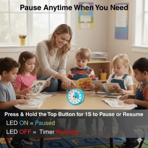 Searon Magnetic Visual Timer, Quiet Dial Timer with LED Alert, Easy Time Management for Kitchen & Kids, Compact 3.15 Inch (Blue)