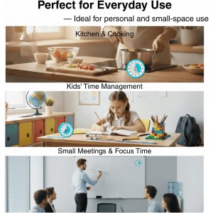 Searon Magnetic Visual Timer, Quiet Dial Timer with LED Alert, Easy Time Management for Kitchen & Kids, Compact 3.15 Inch (Blue)