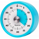 Searon Magnetic Visual Timer, Quiet Dial Timer with LED Alert, Easy Time Management for Kitchen & Kids, Compact 3.15 Inch (Blue)