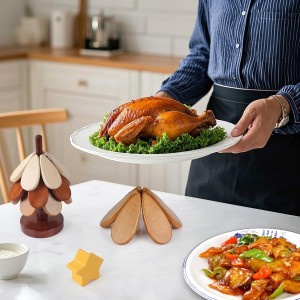 Wooden Trivets for Hot Dishes, Trivet Tree Christmas Tree Trivet Coasters Set of 4 for Hot Pot Pans Bowls Drinks Plates, Table Decor Coaster for Home and Restaurant