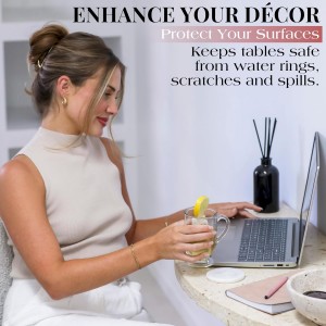 Gusto Nostro White Marble Coasters Set of 4 - Luxury Natural Stone Coasters for Drinks - Genuine Marble Kitchen Accessories, Round Artisanal Stone Coaster for Kitchen Counter, Coffee Table, Home Decor