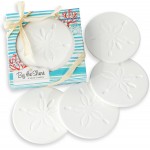 Kate Aspen Absorbent Sand Dollar Drink Coasters Set of 4– Coastal Decor, Nautical Home Decorations, Housewarming Gift, & Beach Themed Coasters for Drinks