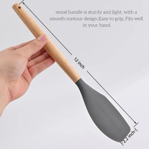 Large Wooden Handle Spatula Set, 12