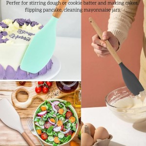 Large Wooden Handle Spatula Set, 12