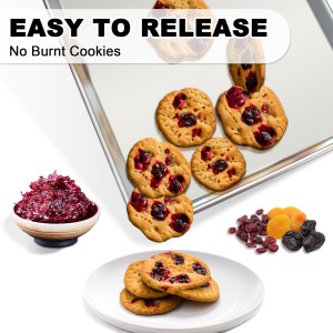 Half Sheet Pans with Rack Set, 18 Inch Commercial Quality Baking Sheet Pan Set, Natural Aluminum Cookie Sheet, Warp Resistant Nonstick Thick Cookie Tray Pans for Baking, Roasting