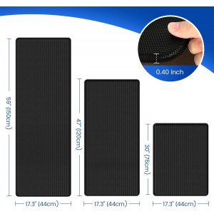 KitchenClouds Kitchen Mats for Floor,3PCS Kitchen Rugs,Non Slip Anti Fatigue Mats for Floor,Waterproof Kitchen Sink Mat,Cushioned Standing and Comfort Mats for Office,Black