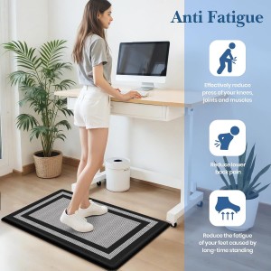 LuxStep Kitchen Mats [2 PCS] Cushioned Kitchen Rugs Anti-Fatigue Floor Comfort Mat,Non-Slip Standing Desk Mat,Waterproof Kitchen Rug Set for Kitchen,Floor,Office,Classic Black