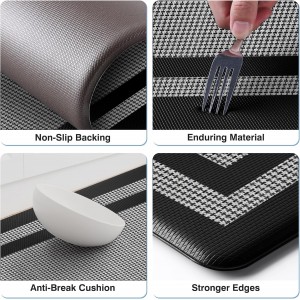 LuxStep Kitchen Mats [2 PCS] Cushioned Kitchen Rugs Anti-Fatigue Floor Comfort Mat,Non-Slip Standing Desk Mat,Waterproof Kitchen Rug Set for Kitchen,Floor,Office,Classic Black