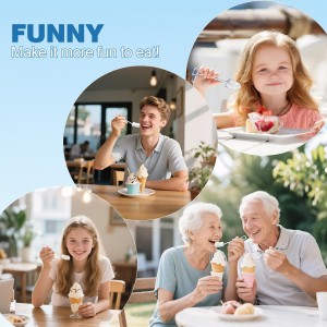 2 Pcs Ice Cream Shovel Set - Funny Loving Gift (Birthday/Holiday Gift for Family and Friends), Premium 304 Stainless Steel Dessert Spoons for Eating Ice Cream
