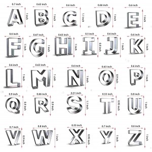 Alphabet Cookie Cutter Tool Set, 26 Pcs 1 Inch Stainless Steel Cookie Cutter Set Fondant Biscuit Fruit Dough Mold Tools for Halloween, Christmas,Birthday Party Decorations (Small-Letter)
