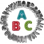 Alphabet Cookie Cutter Tool Set, 26 Pcs 1 Inch Stainless Steel Cookie Cutter Set Fondant Biscuit Fruit Dough Mold Tools for Halloween, Christmas,Birthday Party Decorations (Small-Letter)