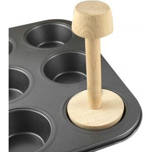 Wooden Tart Tamper, Double Side Pie Pastry Dough Tamper, Egg Tart Pan Mold DIY Cake Pastry Baking Tool for Mini Egg Tart, Cheesecakes, Pasta and Dessert Baking