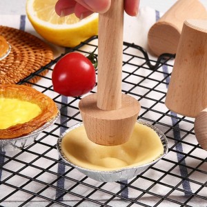 Wooden Tart Tamper, Double Side Pie Pastry Dough Tamper, Egg Tart Pan Mold DIY Cake Pastry Baking Tool for Mini Egg Tart, Cheesecakes, Pasta and Dessert Baking