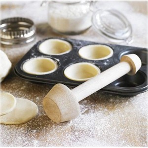 Wooden Tart Tamper, Double Side Pie Pastry Dough Tamper, Egg Tart Pan Mold DIY Cake Pastry Baking Tool for Mini Egg Tart, Cheesecakes, Pasta and Dessert Baking
