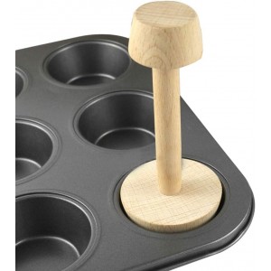 Wooden Tart Tamper, Double Side Pie Pastry Dough Tamper, Egg Tart Pan Mold DIY Cake Pastry Baking Tool for Mini Egg Tart, Cheesecakes, Pasta and Dessert Baking