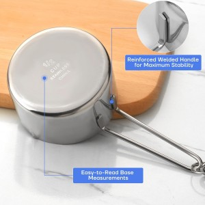 10-Piece Stainless Steel Measuring Cups and Spoons Set for Home Baking Essentials, Dishwasher Safe Kitchen Tools