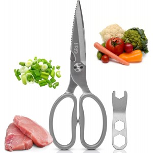 Premium Kitchen Scissors by Gidli – Lifetime Replacement Warranty* - Heavy Duty Kitchen Shears for Food – All-Purpose Stainless Steel Scissors – Dishwasher Safe, Comes Apart for Easy Cleaning