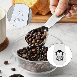 Tablespoon Measuring Spoon, Stainless Steel Coffee Scoop for Ground Coffee, Suger, Bean, Tea, Flour, Short Handle Fits inside Airscape Canisters(30ML*2)