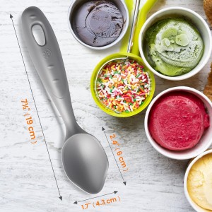 Professional Ice Cream Scoop #2731, Ice Cream Scooper Made of Aluminum with Nonstick Design Easy Release Gelato, Sorbet, Melon, Frozen Yogurt - Dishwasher Safe, Size - 7.5