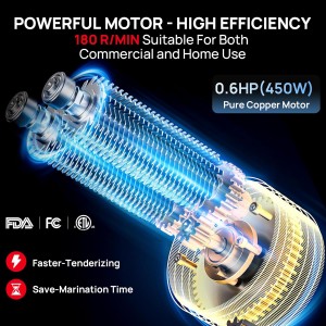 Commercial Meat Tenderizer,450W Electric Meat Tenderizer Machine – Heavy Duty Stainless Steel Kitchen Tool with 54 Blades for Beef, Pork, Chicken, Fish – Output, Reverse Function