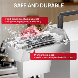 Commercial Meat Tenderizer,450W Electric Meat Tenderizer Machine – Heavy Duty Stainless Steel Kitchen Tool with 54 Blades for Beef, Pork, Chicken, Fish – Output, Reverse Function