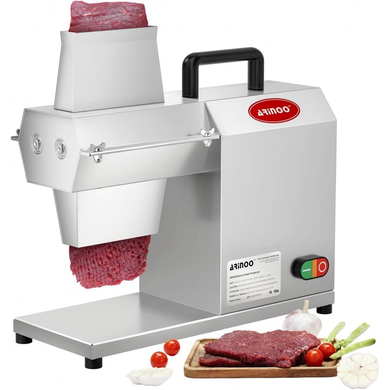 Commercial Meat Tenderizer,450W Electric Meat Tenderizer Machine – Heavy Duty Stainless Steel Kitchen Tool with 54 Blades for Beef, Pork, Chicken, Fish – Output, Reverse Function