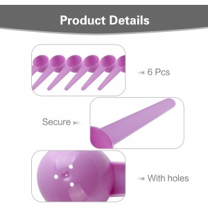 6 Pack Plastic Scoops, 20ml Measuring Spoon with Bottom Hole, Scoop Spoon for Coffee, Protein, Milk Powder (Pink)