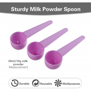 6 Pack Plastic Scoops, 20ml Measuring Spoon with Bottom Hole, Scoop Spoon for Coffee, Protein, Milk Powder (Pink)