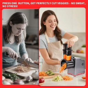 Electric Cheese Grater, 250W Electric Professional Salad Maker & Vegetable Slicer Shredder, 7-in-1 Electric Food Graters Machine with Widened Feeding Port for Block Cheese, Vegetables & Fruits