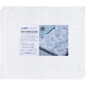 Looperry White Terry Cloth Rags (16 Pack) 16