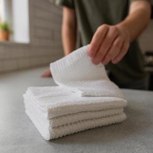 Looperry White Terry Cloth Rags (16 Pack) 16
