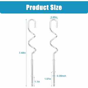 990143000 2-Pack Stainless Steel Mixer Dough Hooks for Hamilton Beach Hand Mixer, Dough Hook Replacement Attachments Compatible with 62630R, 62632R, 62633R, 62580
