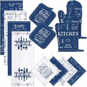 12 Pcs Farmhouse Kitchen Oven Mitts and ...